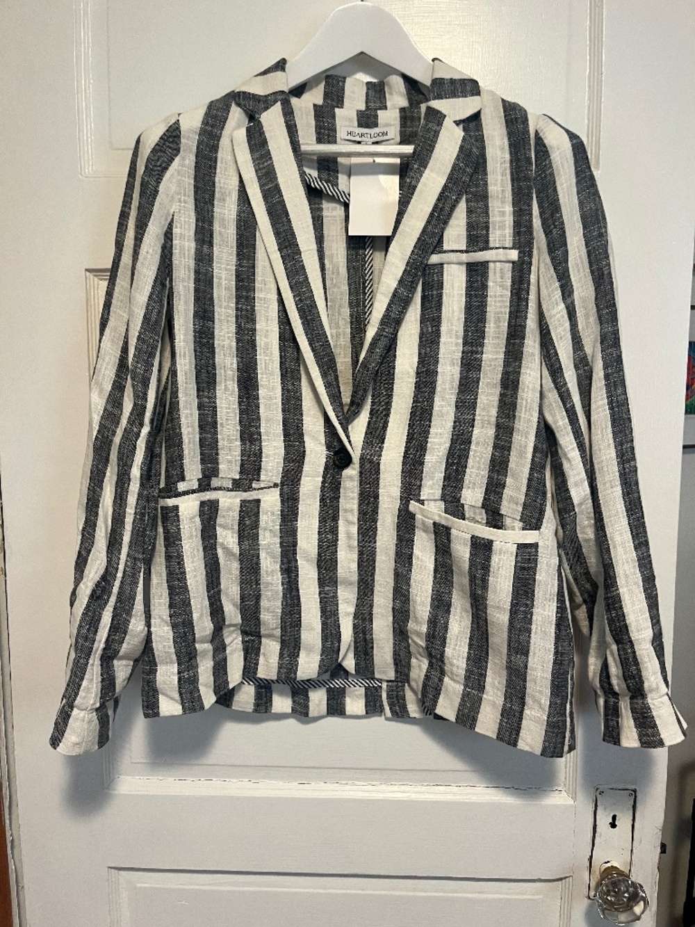 Heartloom Linen Striped Blazer - Small